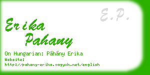 erika pahany business card