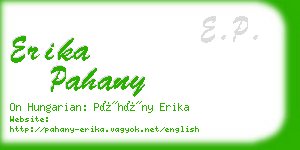 erika pahany business card